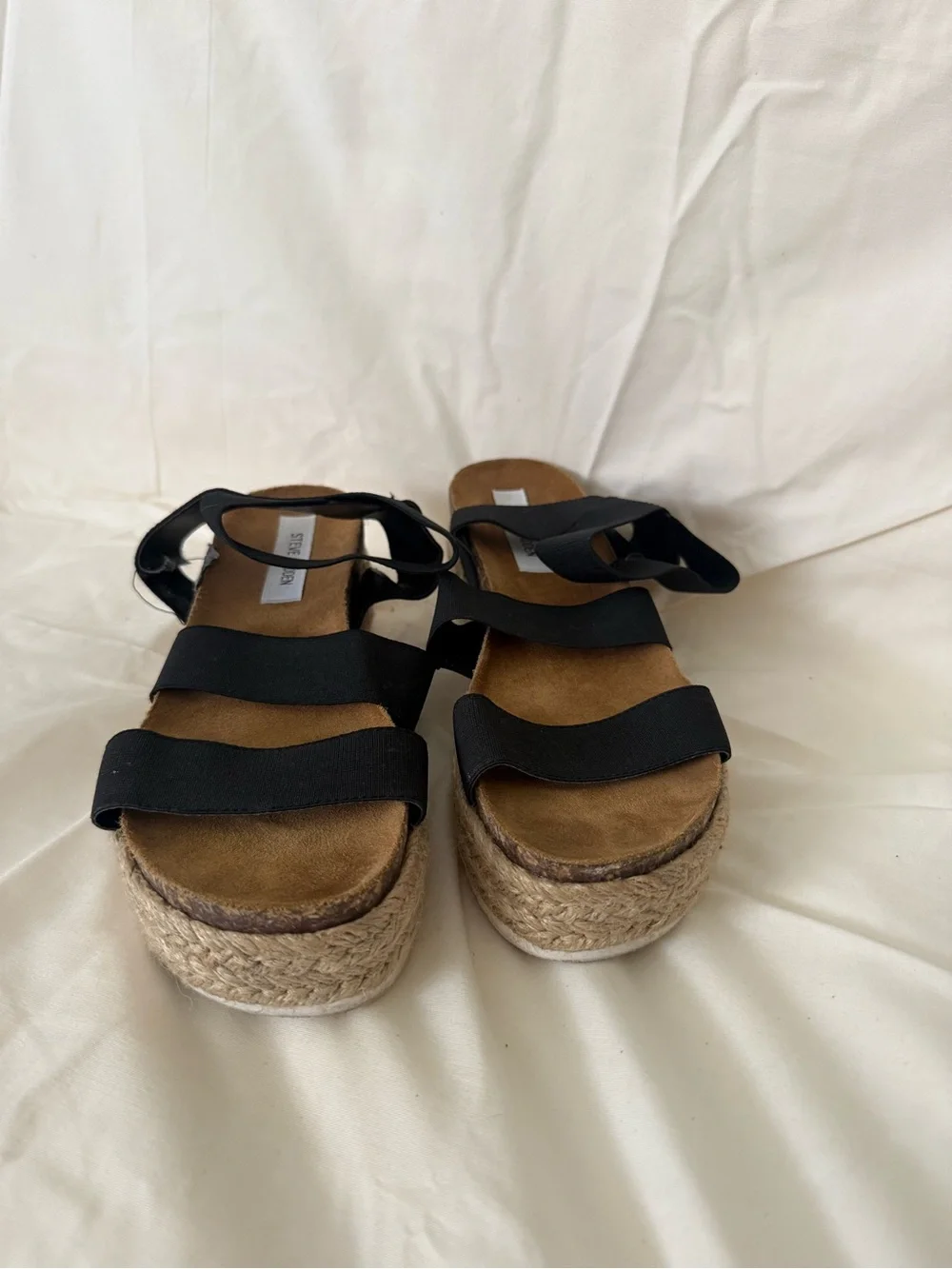 Steve Madden Black Espadrille Platform Sandal